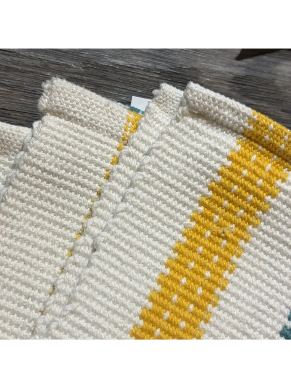 Pioneer Woman Vintage Stripe Woven Cotton Placemats Table Runner Set Multicolor